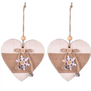 Jormftte Dekohänger »2er Set Weihnachtsanhänger aus Holz für die Heimdekoration, Christbaumschmuck, Weihnachtsstimmung, Holzanhänger mit Hanfseil,…