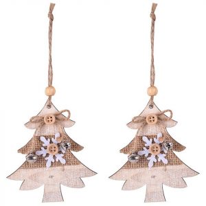 Jormftte Dekohänger »Holz-Weihnachtsanhänger 2er-Set für die Heimdekoration, Weihnachtsbaumdekoration, Weihnachtsstimmungsanhänger, Holzanhänger…