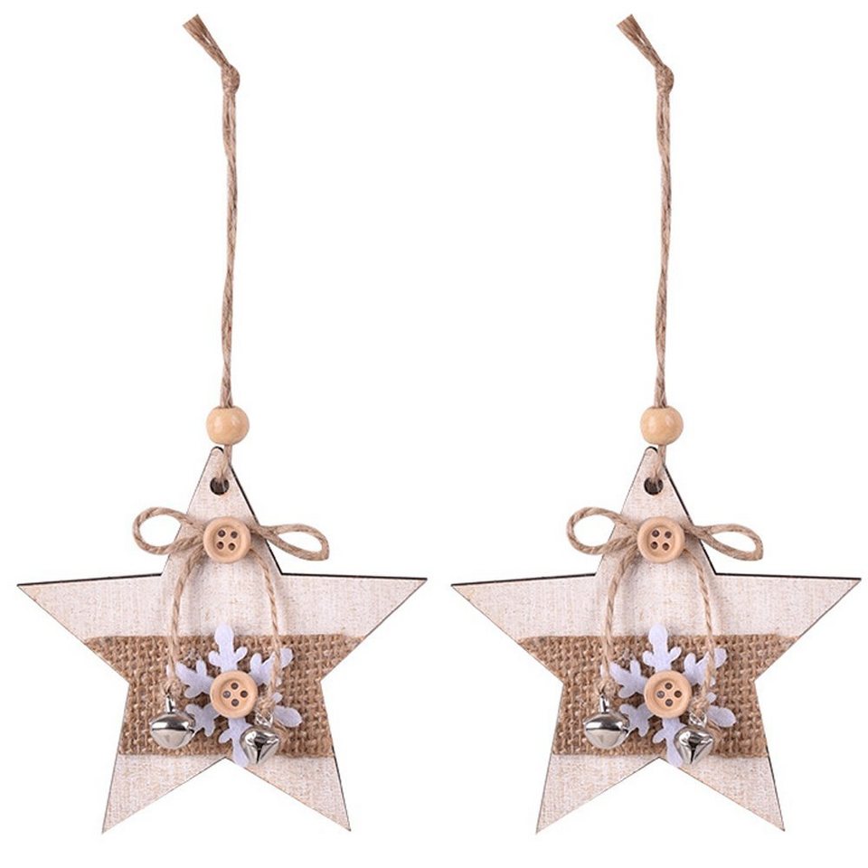 Jormftte Dekohänger »Holz-Weihnachtsanhänger 2er-Set für Heimdekoration, Christbaumschmuck, Weihnachtsstimmungs-Anhänger, Holzanhänger mit...