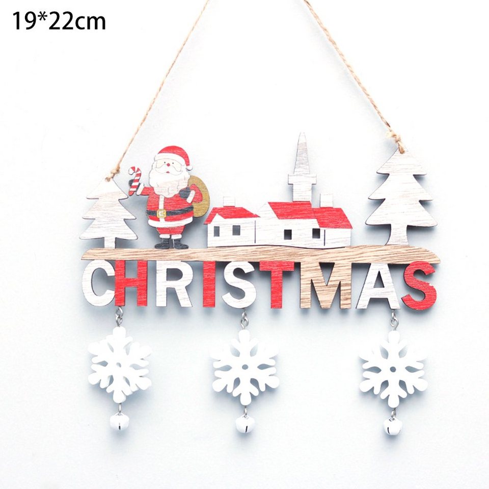 Jormftte Hängedekoration »Weihnachten Hängendes Holztürschild Hängende Weihnachtstürdekorationen Wanddekorationen Christbaumschmuck,... – Bild 2