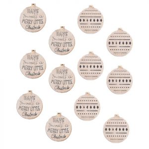 Jormftte Langsocken »Christbaumschmuck aus Holz in Form von Weihnachtskugeln«