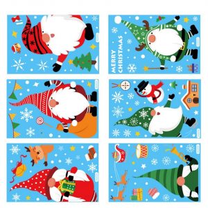 Jormftte Wandtattoo »Wiederverwendbare Weihnachts-Fensterdekorationen, Fenster Aufkleber, mit Weihnachtsmann, Rentier, Schneemann, Fensteraufkleber«