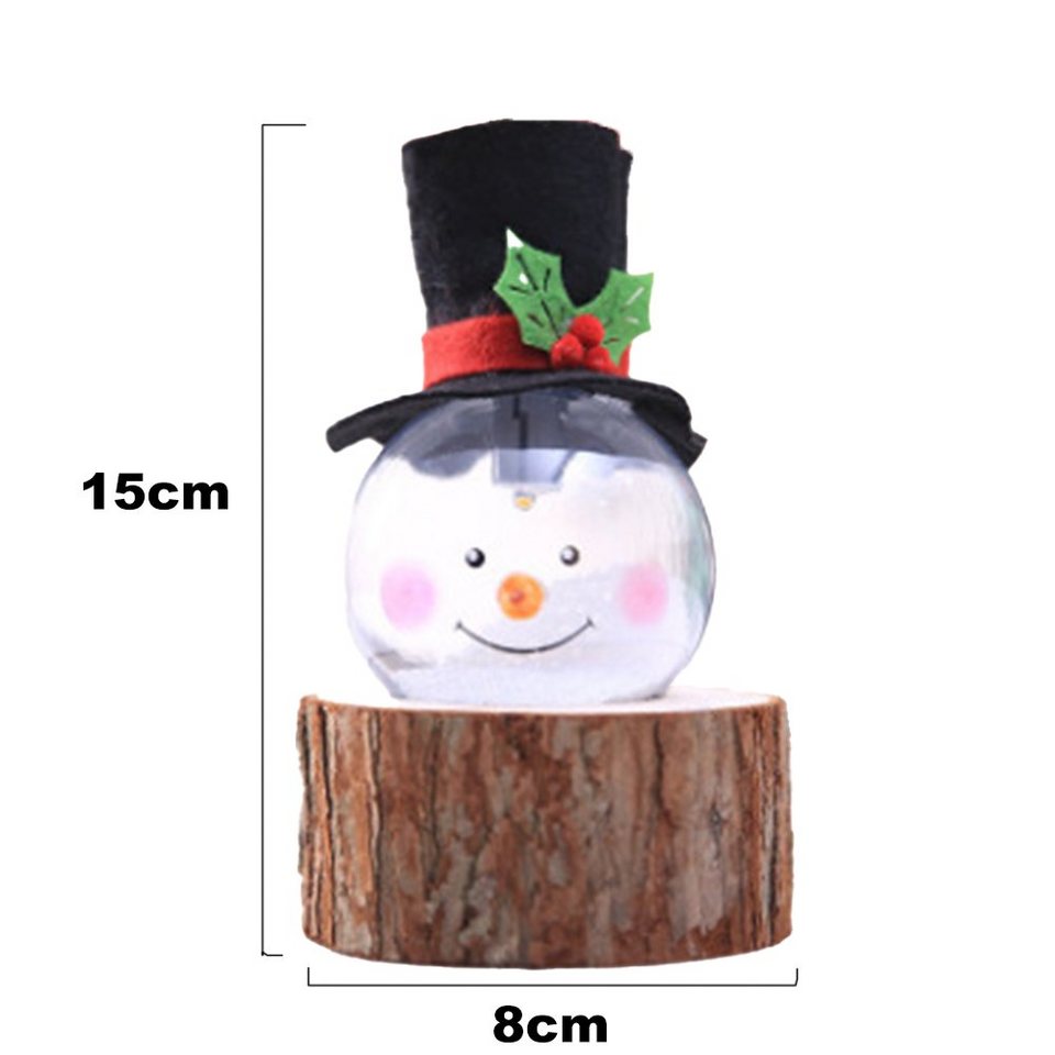 Jormftte Weihnachtsbaumkugel »Weihnachten Schneemann Lampe, Schneemann Ball Nachtlichter mit Weihnachtsmann Hut für Xmas Ferien Home Decor« – Bild 2