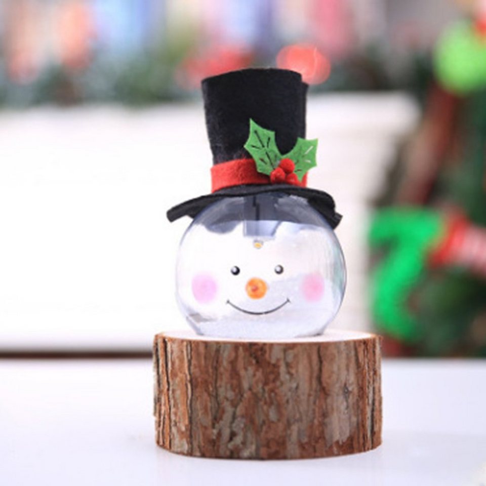 Jormftte Weihnachtsbaumkugel »Weihnachten Schneemann Lampe, Schneemann Ball Nachtlichter mit Weihnachtsmann Hut für Xmas Ferien Home Decor« – Bild 3