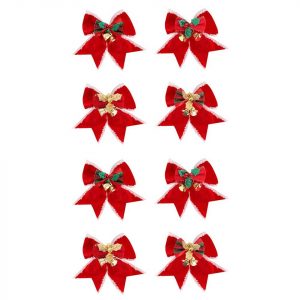 Jormftte Weihnachtsbaumkugel »Weihnachtsschleife Christbaumschmuck, rote Schleife mit Glöckchen, Weihnachtsbogen Schleife für Christbaumschmuck«