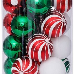 Jormftte Weihnachtskugelständer »Christbaumkugeln- 30 Weihnachtskugeln Grün aus Kunststoff- Weihnachtsbaum Deko & Christbaumschmuck(Rot grün)«