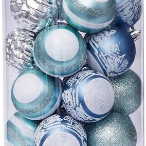 Jormftte Weihnachtskugelständer »Christbaumkugeln- 30 Weihnachtskugeln Grün aus Kunststoff- Weihnachtsbaum Deko & Christbaumschmuck(Klares Rot & Wei)«