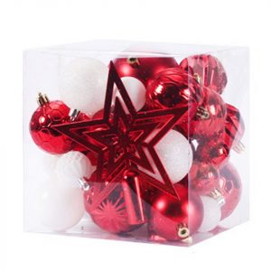Jormftte Weihnachtskugelständer »Weihnachtsdekoration Ornament 45-teilig Christbaumschmuck bruchsicher für Weihnachten und Party Dekoration (rot...