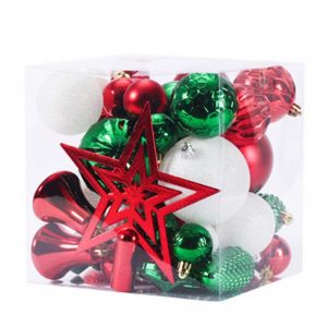 Jormftte Weihnachtskugelständer »Weihnachtsschmuck Ornamente 45-teilig Christbaumschmuck bruchsicher für Weihnachten und Party Dekorationen (rot,…