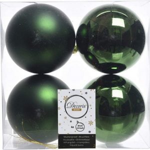 Kaemingk Weihnachtsbaumkugel »Christbaumkugeln bruchfest Ø 10 cm 4 Stück piniengrün matt/glänzend«