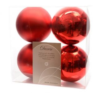 Kaemingk Weihnachtsbaumkugel »Christbaumkugeln Weihnachtskugeln bruchfest Ø 10 cm 4 Stück weihnachtsrot glanz / matt«