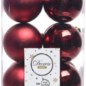 Kaemingk Weihnachtsbaumkugel »Christbaumkugeln Weihnachtskugeln bruchfest Ø 6 cm 12 Stück ochsenblut«