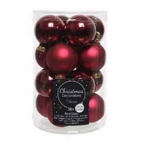Kaemingk Weihnachtsbaumkugel »Christbaumkugeln Weihnachtskugeln Glas Ø 3,5 cm 16 Stück ochsenblut glanz/matt mix«