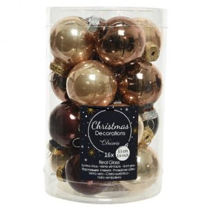 Kaemingk Weihnachtsbaumkugel »Christbaumkugeln Weihnachtskugeln Glas Ø 3,5 cm 16 Stück braun matt/glanz mix«