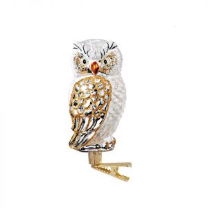 Käthe Wohlfahrt Christbaumschmuck »Eule weiß-gold mit Clip«