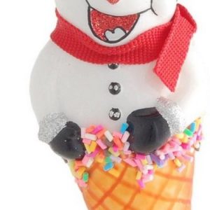Krebs Glas Lauscha Christbaumschmuck »Eistüte Schneemann« (1-tlg), mundgeblasen