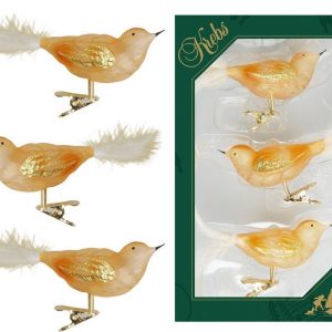 Krebs Glas Lauscha Weihnachtsbaumklammer »CBK80877« (3-tlg), Vogelsortiment