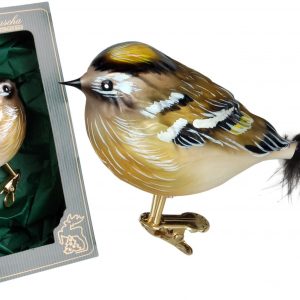 Krebs Glas Lauscha Weihnachtsbaumklammer »Goldhähnchen weiblich«, (1 tlg.), mundgeblasen