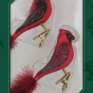 Krebs Glas Lauscha Weihnachtsbaumklammer »Kardinal«, (Set, 2 tlg.), mundgeblasen