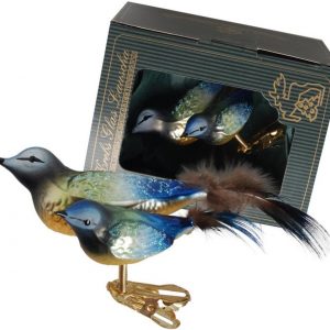 Krebs Glas Lauscha Weihnachtsbaumklammer »Meise« (1-tlg), mundgeblasen