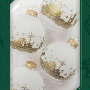 Krebs Glas Lauscha Weihnachtsbaumkugel »Bethlehem« (4 St)