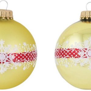 Krebs Glas Lauscha Weihnachtsbaumkugel »CBK40129« (4 St), mit Banddekoration