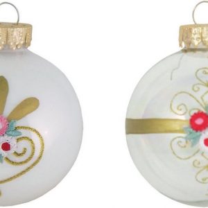 Krebs Glas Lauscha Weihnachtsbaumkugel »CBK500014A« (18 St), mit Blumendekor