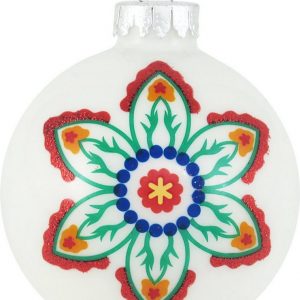 Krebs Glas Lauscha Weihnachtsbaumkugel »CBK50510« (4 St), mit Blumendekor