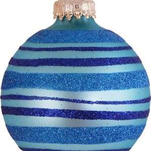 Krebs Glas Lauscha Weihnachtsbaumkugel »CBK60232« (4 St), mit Streifendekoration