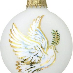 Krebs Glas Lauscha Weihnachtsbaumkugel »CBK60499« (4 St), mit Friedenstaube