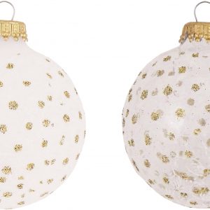 Krebs Glas Lauscha Weihnachtsbaumkugel »CBK72751«, (Set, 4 St.), mit Glitterdekor