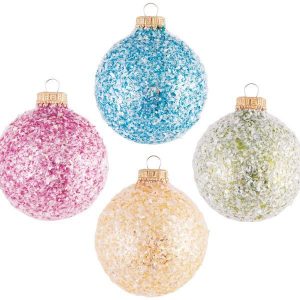 Krebs Glas Lauscha Weihnachtsbaumkugel »CBK72900« (4 St), mit Konfettiglitter