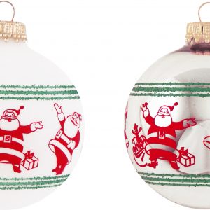 Krebs Glas Lauscha Weihnachtsbaumkugel »CBK74334«, (Set, 4 St.), mit fröhlichen Weihnachtsmännern