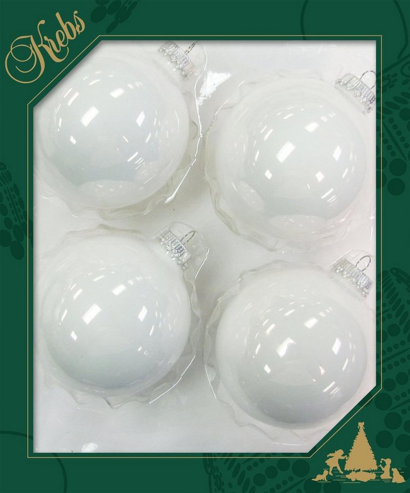 Boules De Noël En Verre Violet Brillant - Lot De 8 - Diamètre 7 Cm - Krebs Glas Lauscha