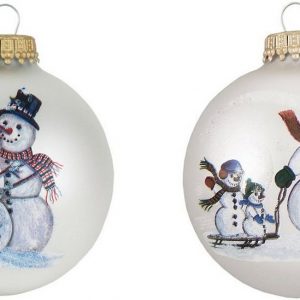 Krebs Glas Lauscha Weihnachtsbaumkugel »CBK830041A« (8 St), aus Glas, mit Schneemann-Motiv