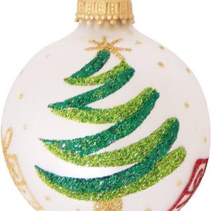 Krebs Glas Lauscha Weihnachtsbaumkugel »CBK90247« (4 St), mit Baum und Geschenken