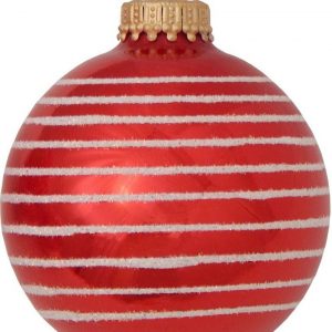 Krebs Glas Lauscha Weihnachtsbaumkugel »CBK90248« (4 St), mit Streifen
