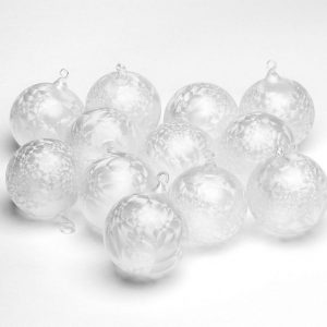 Krebs Glas Lauscha Weihnachtsbaumkugel »Eislack« (12 St), mit Glasöse