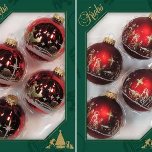 Krebs Glas Lauscha Weihnachtsbaumkugel »Heilige Nacht« (8 St), mundgeblasen