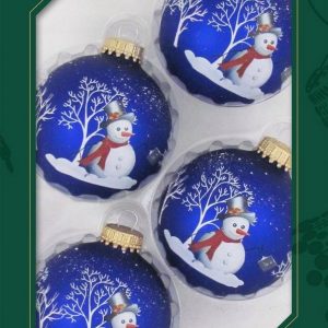 Krebs Glas Lauscha Weihnachtsbaumkugel »Schneemann« (4 St)