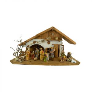 Krippenursel Krippe »Weihnachtskrippe Basel inkl. 12-tlg. Figurensatz K 650-9« (12-tlg), Handbemalte Figuren