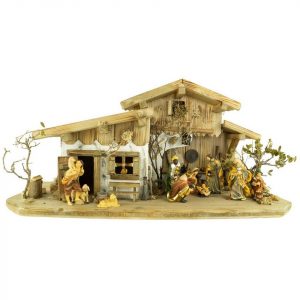 Krippenursel Krippe »Weihnachtskrippe Engelthal inkl. 12-tlg. Figurensatz K 001«, Handbemalte Figuren