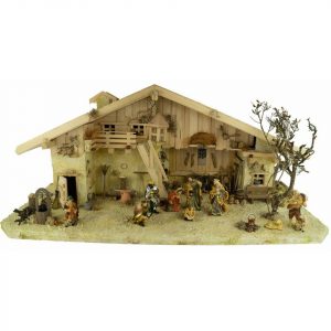 Krippenursel Krippe »Weihnachtskrippe Gotthard hell inkl. 24-tlg. Figurensatz K 002 oder wahlweise 12-tlg. K001« (12-tlg), Handbemalte Figuren