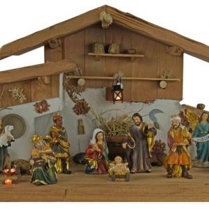 Krippenursel Krippe »Weihnachtskrippe Hartmannshof inkl. 11-tlg. Figurensatz K 604,« (1-tlg), Handbemalte Figuren