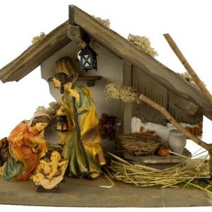 Krippenursel Krippe »Weihnachtskrippe Treuf inkl. 4-tlg. Figurensatz K 001-01,« (1-tlg), Handbemalte Figuren