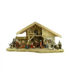 Krippenursel Krippe »Weihnachtskrippe Zürich inkl. 17-tlg. Figurensatz ETA 1,« (1-tlg), Handbemalte Figuren