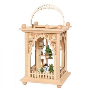 Kuhnert Weihnachtspyramide »Laternenpyramide Dorf – Schneemann«, Echt Erzgebirge – Holzkunst mit Herz