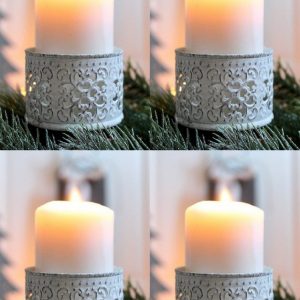 LB H&F Lilienburg Adventsleuchter »4er SET Kerzenstecker Kerzenhalter Teelichthalter Teelichtstecker Kerzenpick Kerzenteller Kerzentülle…