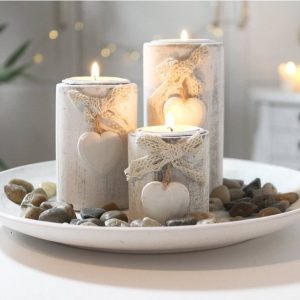 LB H&F Lilienburg Kerzentablett »Kerzenhalter Kerzenständer Advent Adventsdeko Weihnachten Advent Tischdeko Kerzentablett Kerzenset Teelichthalter…