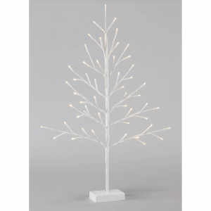 LED-Dekofigur Baum weiß 50 LEDs warmweiß 70 cm